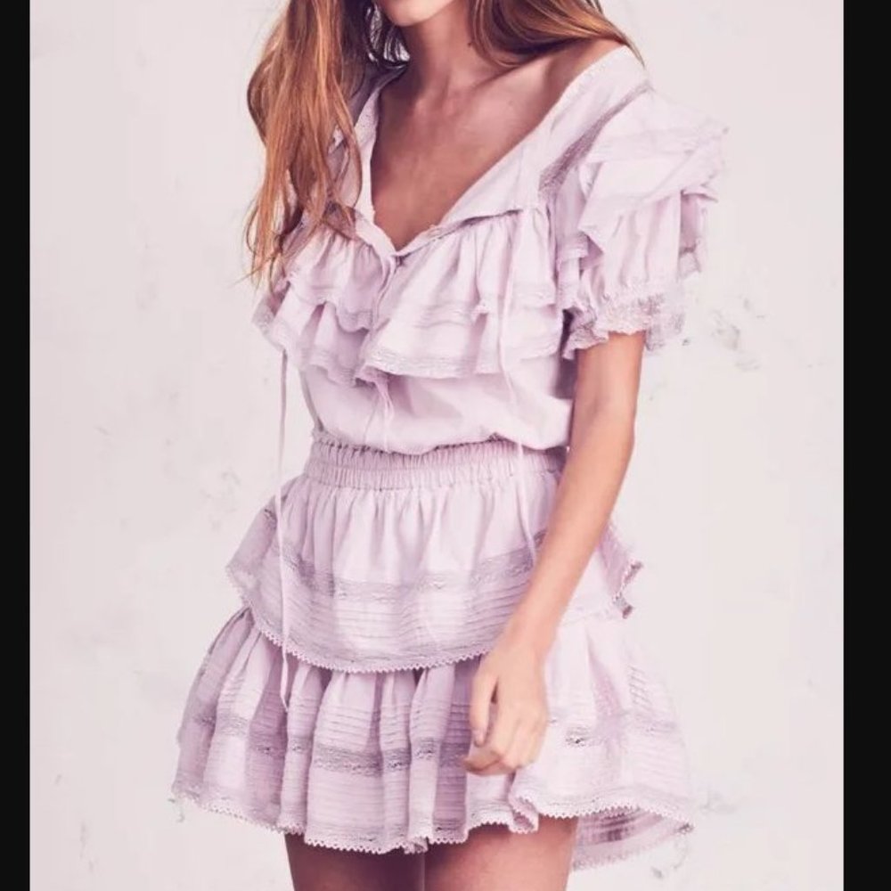 Loveshackfancy liv dress cotton tassel ruffle mini